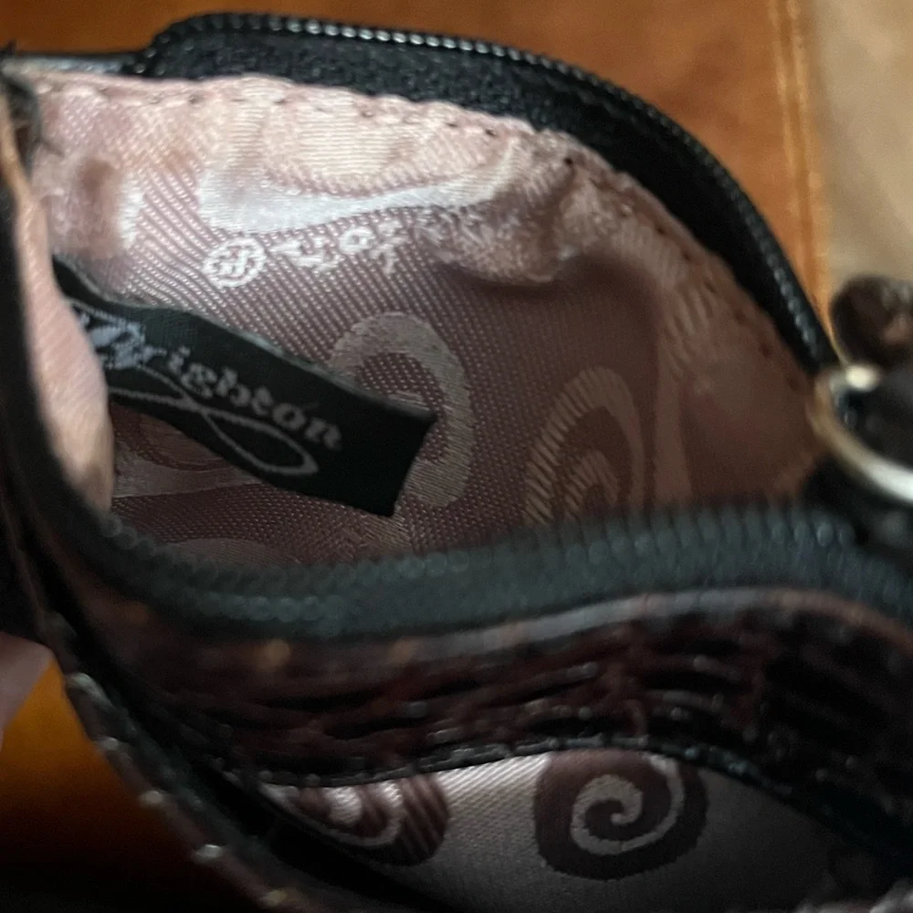 Brighton Black and Brown cardholder and coin Wallet 4” wide X 3” high